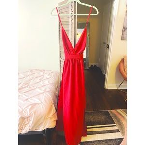 Deep V Neck Maxi Dress